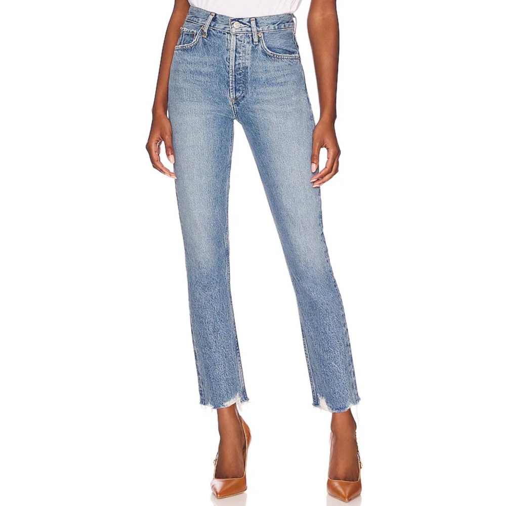 AGOLDE Riley high rise straight crop jeans in Haven wash Size 26 Button fly